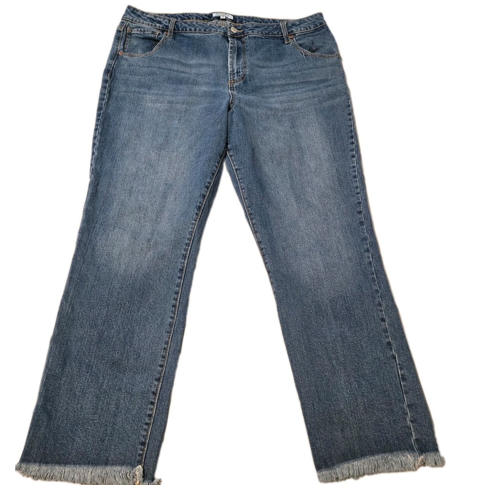 Juicy Couture Women's Venice Jeans With Frayed Hem Stretchy Size 18W